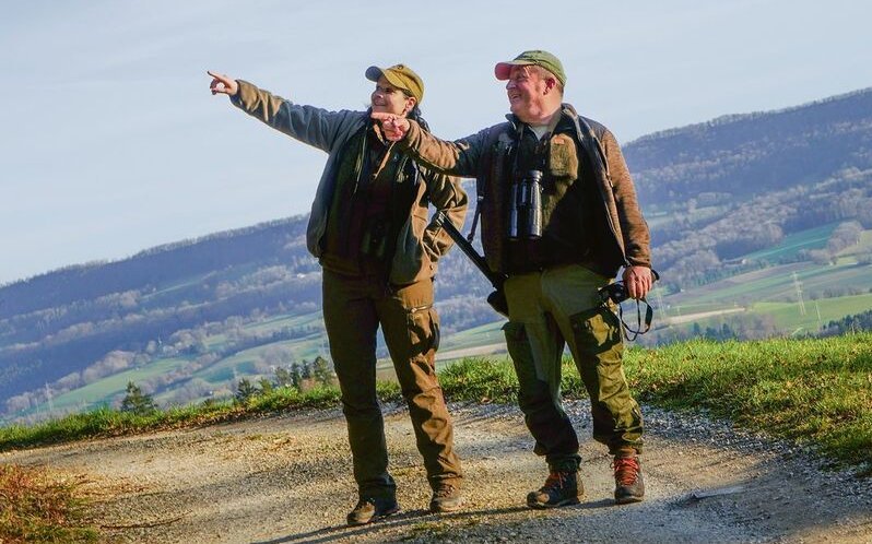 Ariane Hitzmit Jagdgötti Christian Müller.