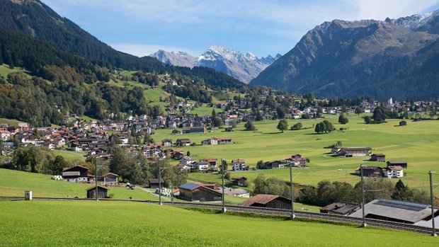 Blick auf Klosters im Prättigau