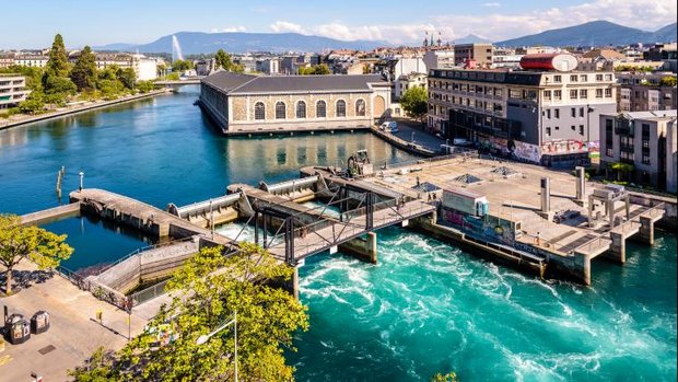Wasserkraftwerk in Genf