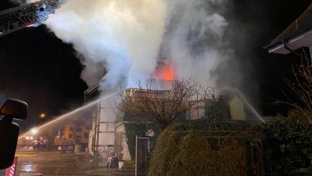 Haus brennt in Oberkulm AG