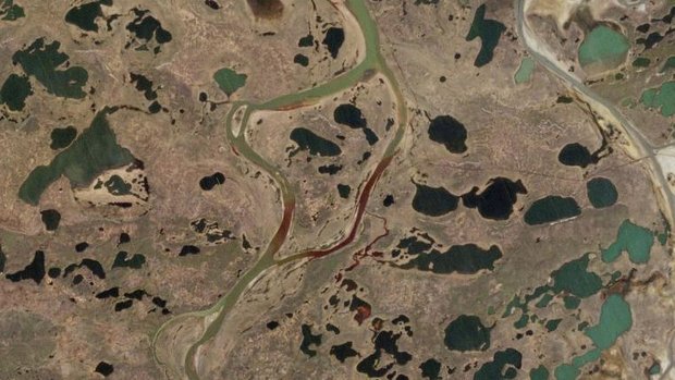 Ölkatastrophe in Norilsk im Satellitenbild