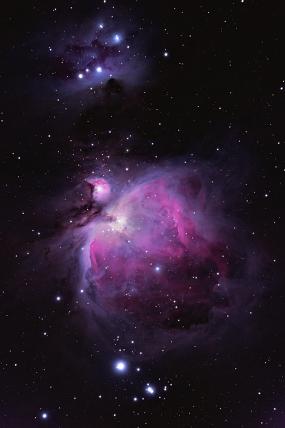 Der Grosse Orionnebel, farbenprächtige Wolken aus interstellaren Gasen.