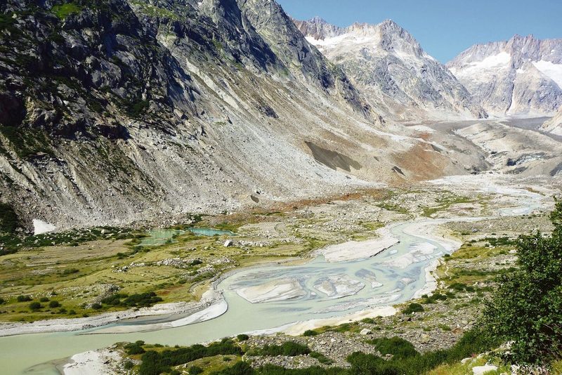 Wird die Grimselstaumauer wie geplant erhöht, wird diese Schwemmlandschaft des Unteraargletschers in einem Stausee untergehen.
