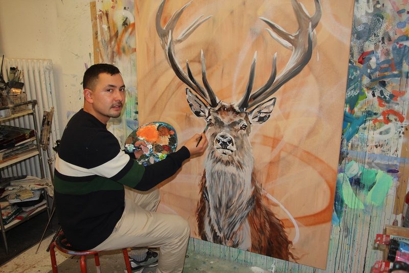 Der Kunstmaler André Walter zaubert Tiere auf die Leinwand