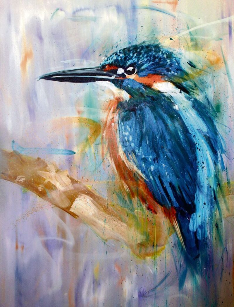 Ob Heimtier oder Eisvogel, André Walter malt Tiere charaktervoll.