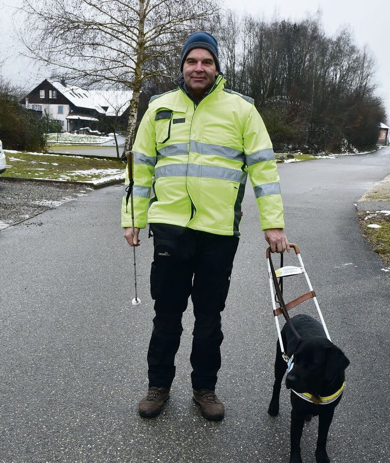 Der sechsjährige Labrador Pelle ist stets an der Seite seines Herrchens Hans Locher.