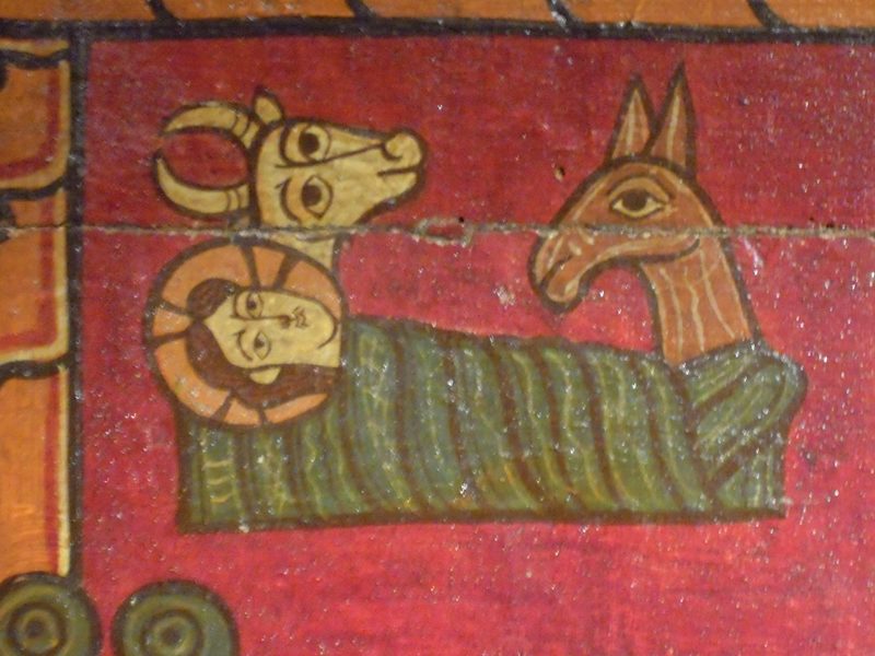 Ochs und Esel an der Krippe
