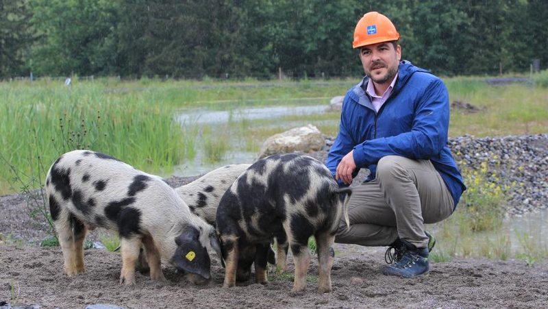 Florian Weber mit Tupolje-Schweinen