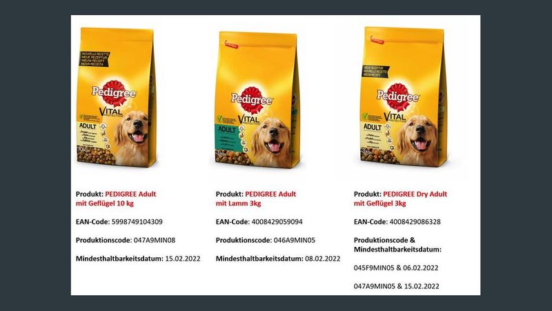 Zurückgerufenes Hundefutter