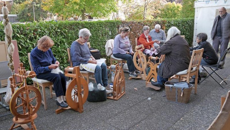 Spinnen mit Angorakaninchenwolle
