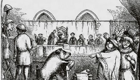 Prozesse gegen Schweine waren früher keine Seltenheit. Meistens ginges dabei um die Tötung eines Kindes.