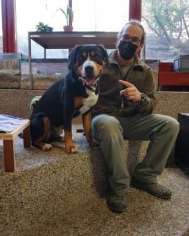 Sam Keller mit Hund Floyd