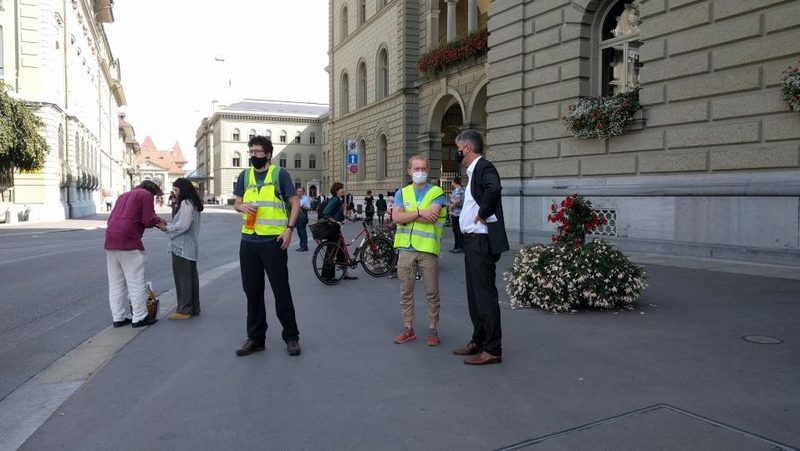 Klimastreik auf besetztem Bundesplatz in Bern